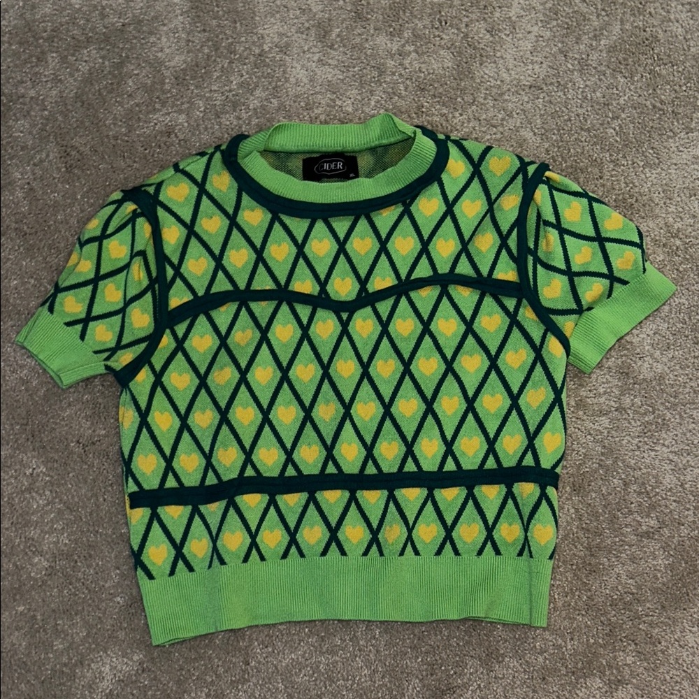 Cider Vibrant Green and Yellow Kids Sweater